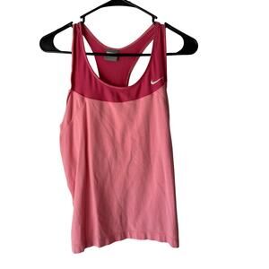 Nike Pink Racerback Tank Top XL Activewear Mesh Panel Dri-Fit Style